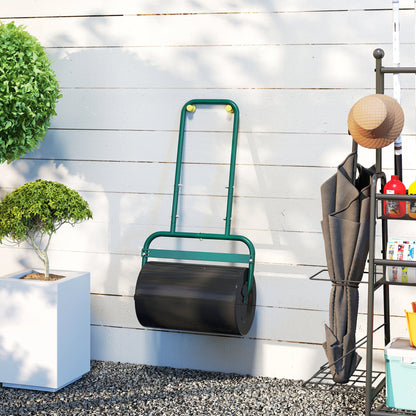 Outsunny 38L Fillable Cylinder Steel Lawn Roller - Dark Green