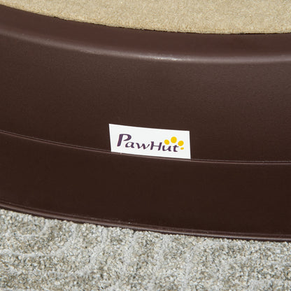PawHut Foldable Dog Steps for Bed Sofa, Portable Dog Stairs 3-Step for High Bed, Pet Stairs with Non-slip Mats for Small and Miniature Breeds, 49 x 38 x 38 cm, Brown