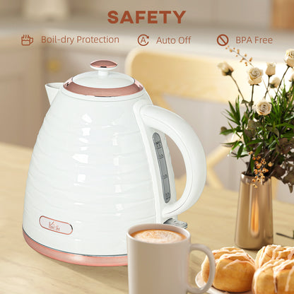 HOMCOM 3kW Rapid Boil Honeycomb Kettle - White