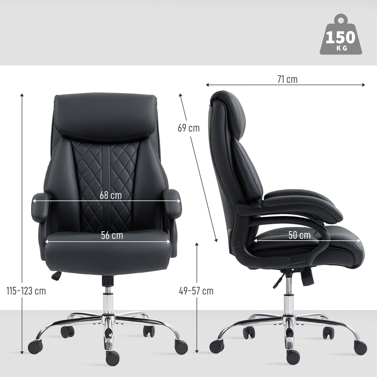HOMCOM Executive Office Chair with Spring Padding - Black