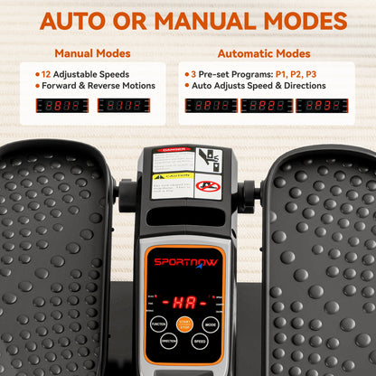 SPORTNOW Under Desk Elliptical Machine for Home, Electric Elliptical Machine with 12 Adjustable Speed, LED Monitor