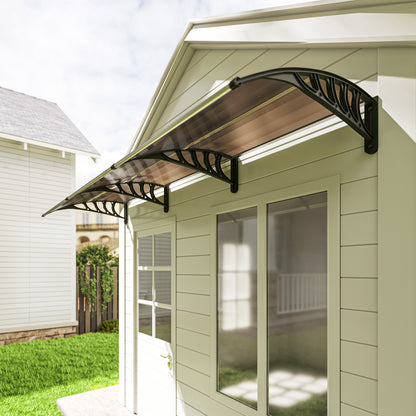 Outsunny Front Door Canopy, Outdoor Awning, Rain Shelter, 303 x 96cm , Brown
