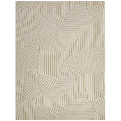 HOMCOM Modern Geometric Rug, Thick Plush, Non-Slip, 160 x 120 cm, Cream, Living Room, Bedroom, Office