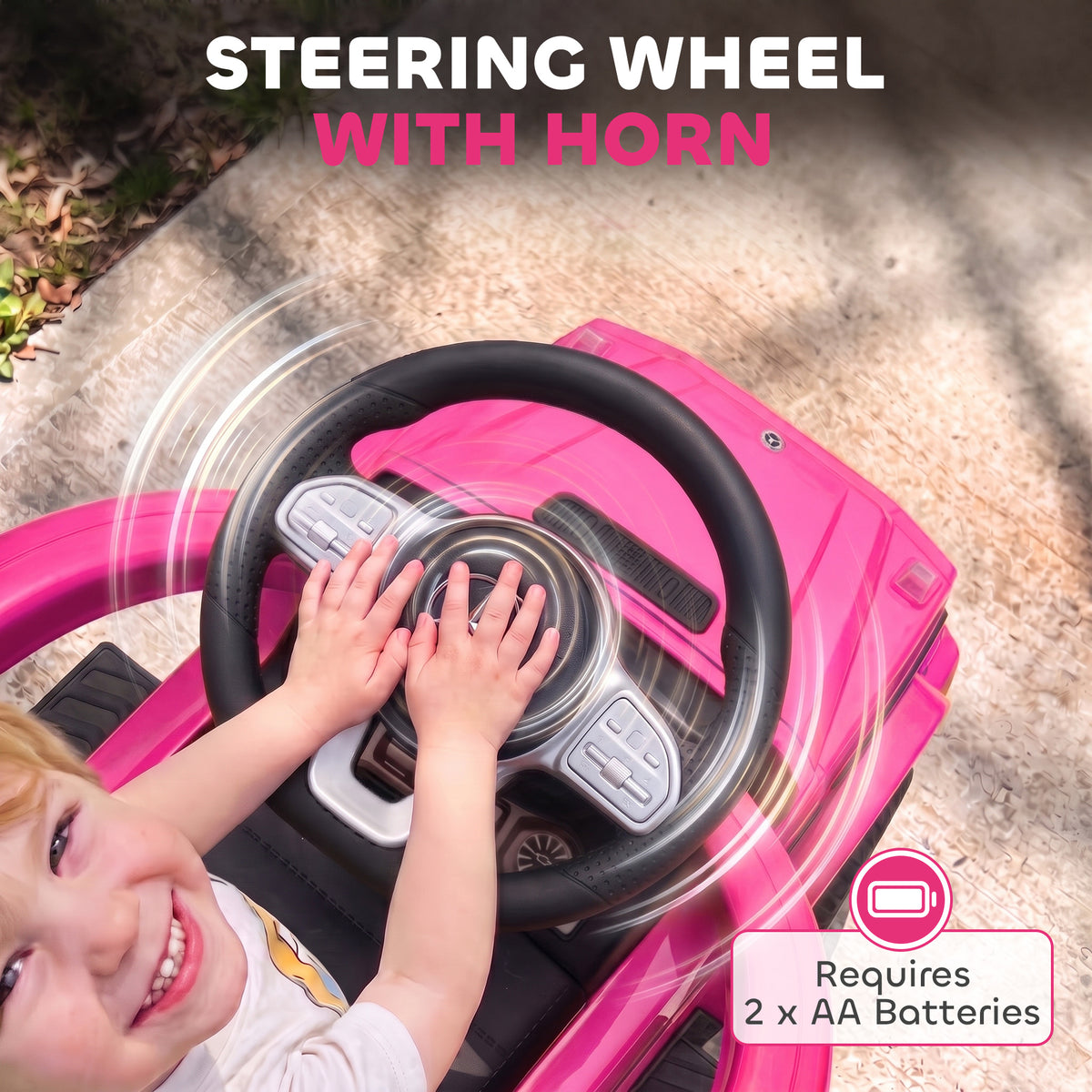 HOMCOM 3 in 1 Kids Children Ride on Push Car Toddler Sliding Car G350 Licensed Walker Foot to Floor Slider Push-Along with Horn Steering Wheel NO POWER Manual, Pink