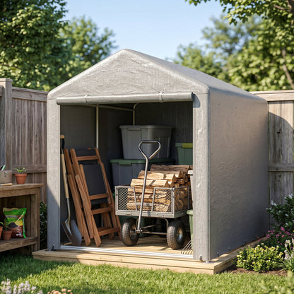 Outsunny 2.2 x 1.6 m Outdoor Storage Tent, with Accessories - Light Grey