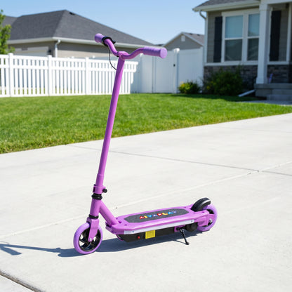 AIYAPLAY Electric Scooter for Kids 6-14 Years, with Colourful Lights, Purple