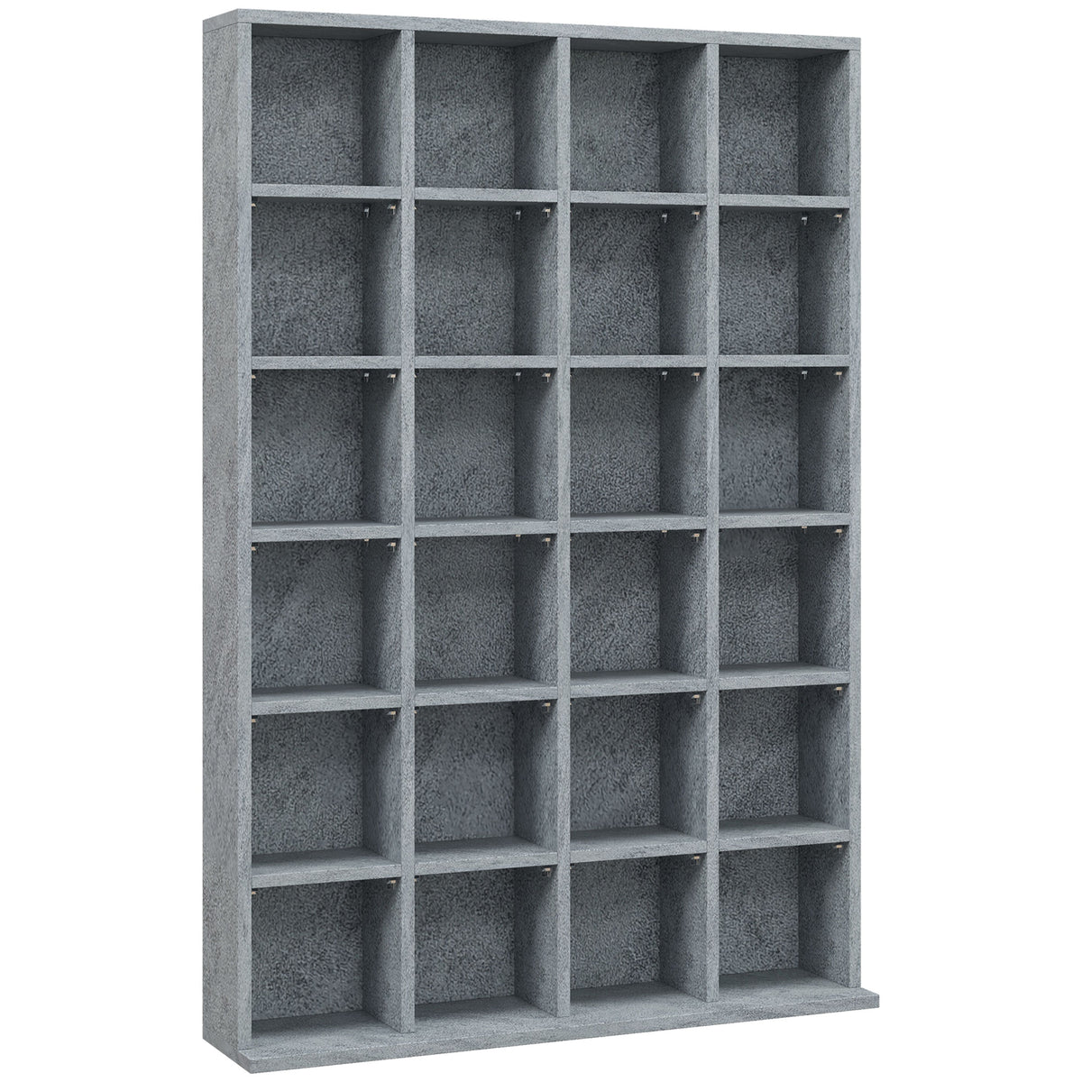 HOMCOM CD Storage Unit with Adjustable Shelves, 89 x 130.5 cm, Cement Grey