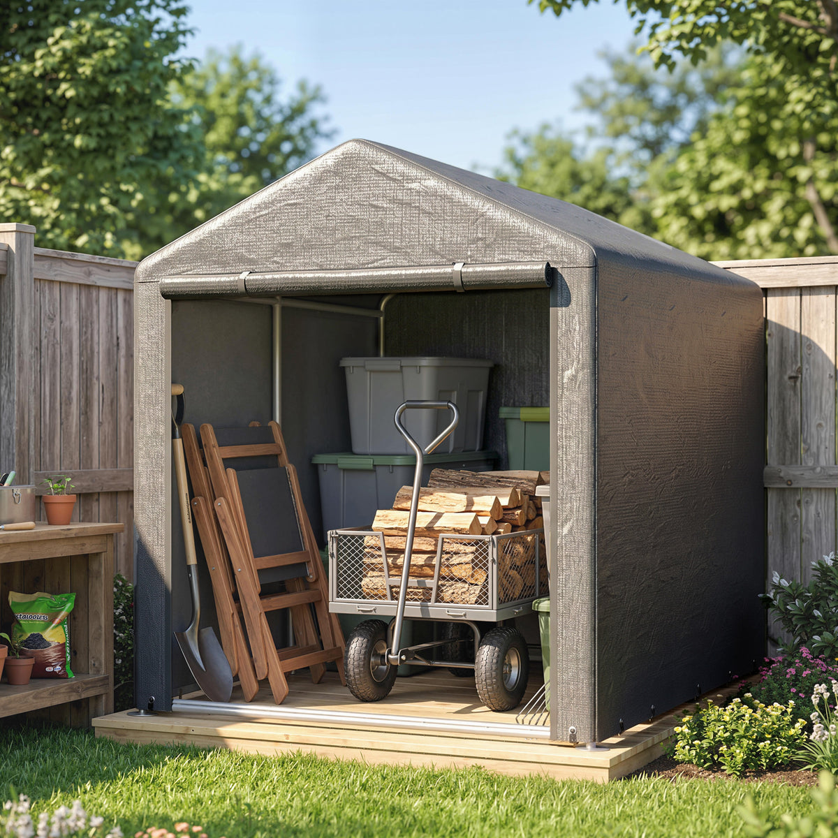 Outsunny 2.2 x 1.6 m Outdoor Storage Tent, with Accessories - Dark Grey