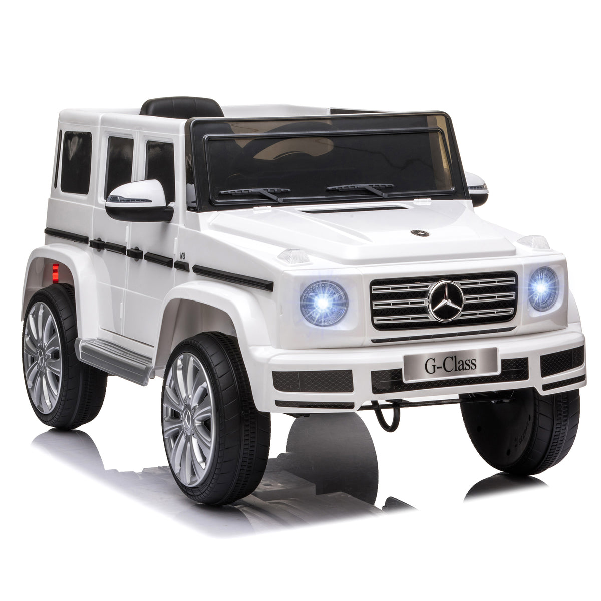 HOMCOM Mercedes Benz G500 Licensed 12V Kids Electric Ride On Car Toy with Parental Remote Control, 3-8 Years Old - White