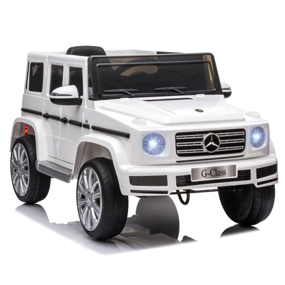 HOMCOM Mercedes Benz G500 Licensed 12V Kids Electric Ride On Car Toy with Parental Remote Control, 3-8 Years Old - White