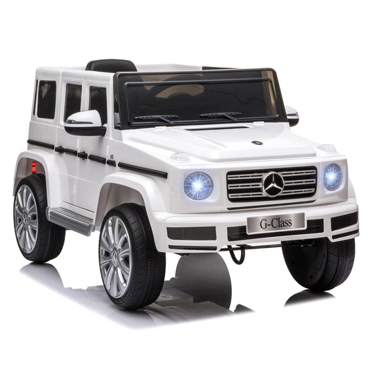 HOMCOM Mercedes Benz G500 Licensed 12V Kids Electric Ride On Car Toy with Parental Remote Control, 3-8 Years Old - White