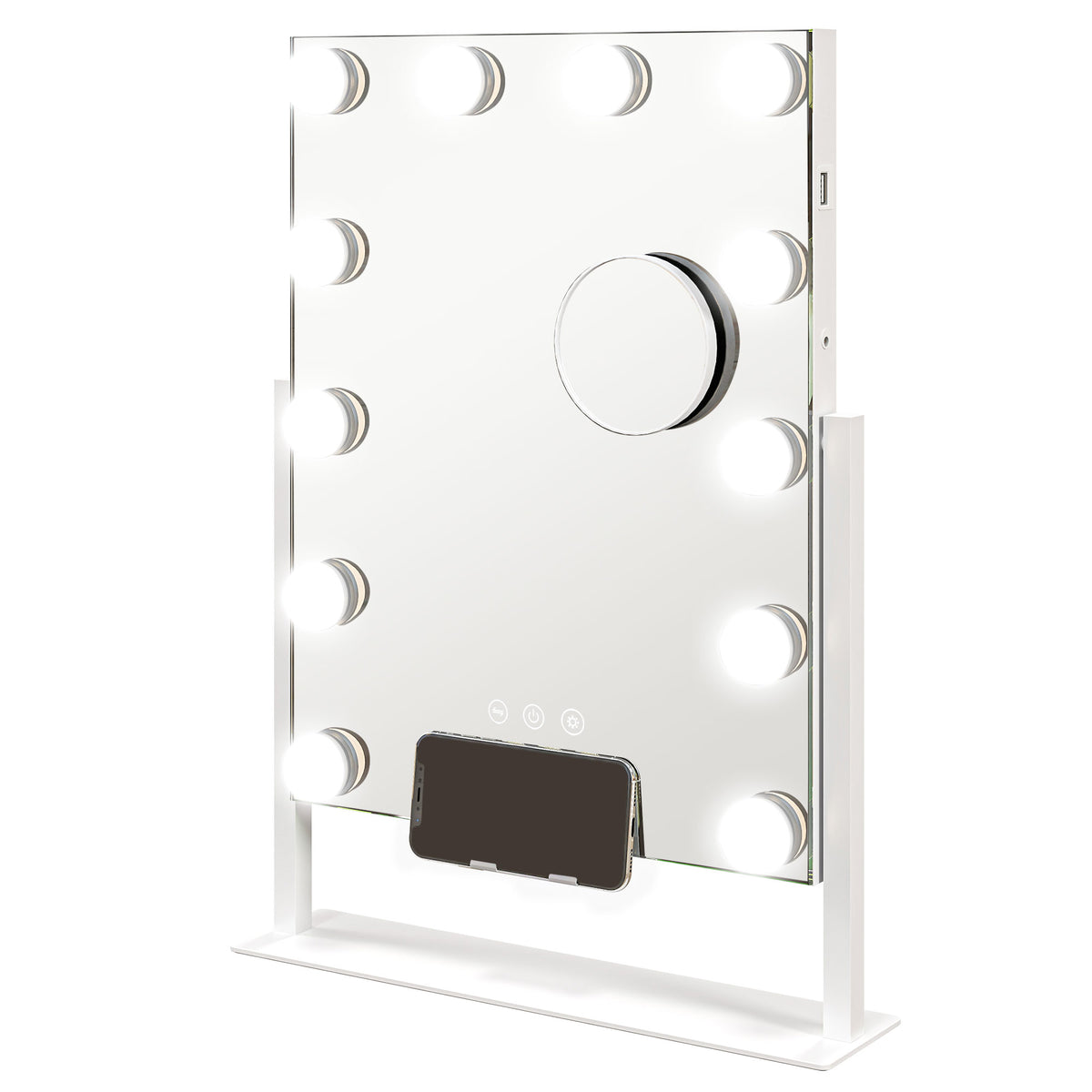 HOMCOM 12 LED bulb Tabletop Makeup Mirror, with Adjustable Settings
