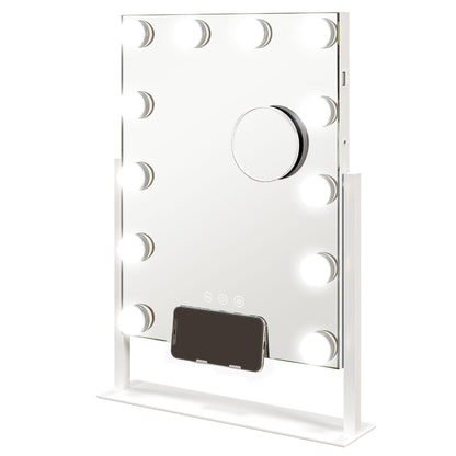 HOMCOM 12 LED bulb Tabletop Makeup Mirror, with Adjustable Settings