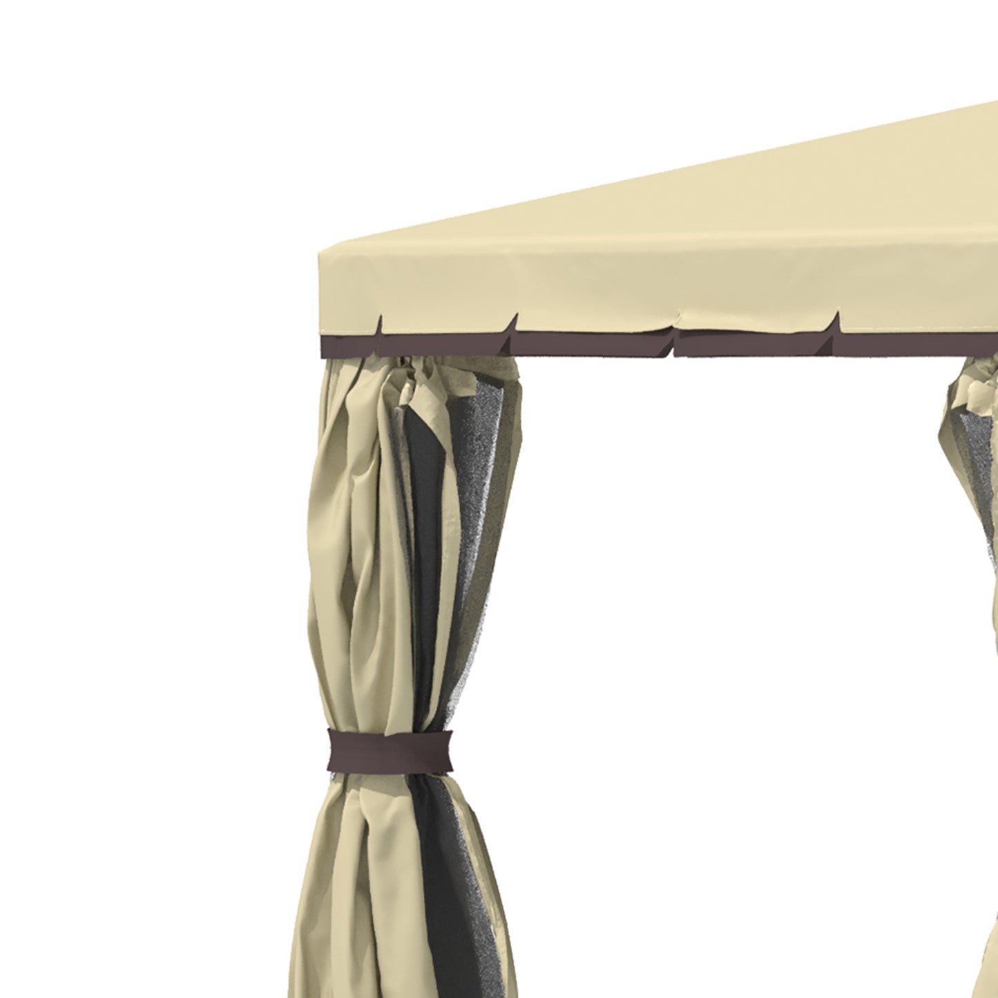 Outsunny 3 x 3(m) Patio Gazebo Canopy Garden Pavilion Tent Shelter with 2 Tier Water Repellent Roof, Mosquito Netting