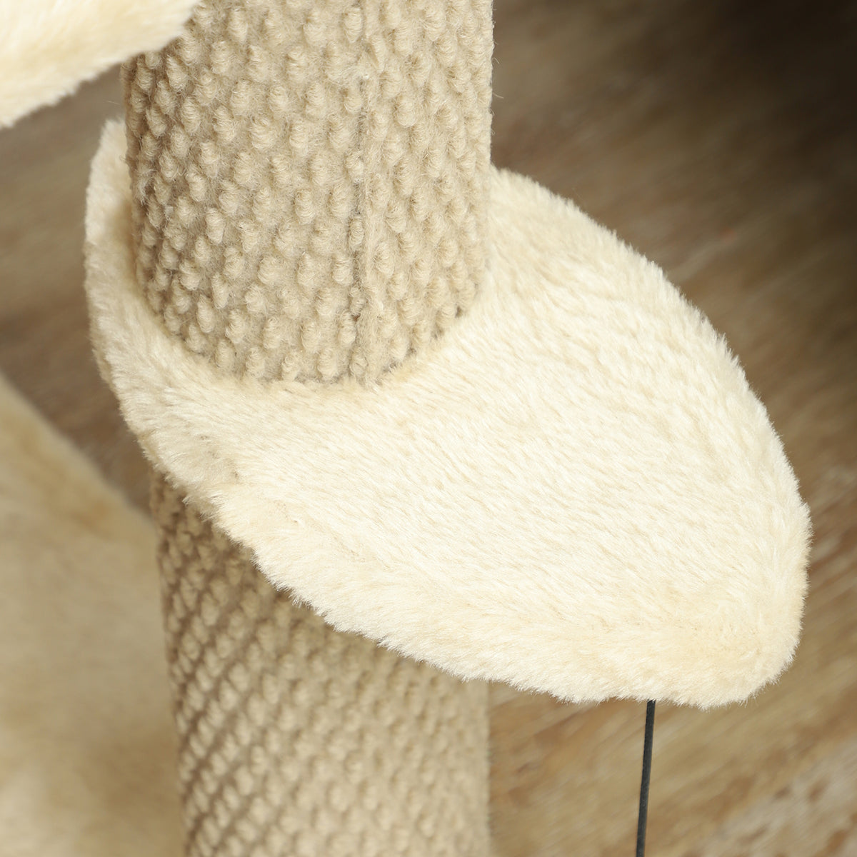 PawHut 4-step Pet Stairs with Scratching Posts, Platforms, Toy Ball, Beige