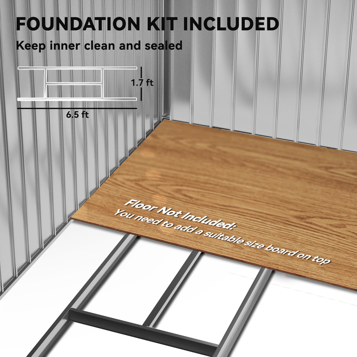 Outsunny 7 x 4ft Lockable Metal Garden Tool Storage Shed, Outdoor Storage Shed with Foundation and vents, Light Brown