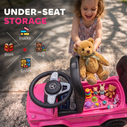 HOMCOM 3 in 1 Kids Children Ride on Push Car Toddler Sliding Car G350 Licensed Walker Foot to Floor Slider Push-Along with Horn Steering Wheel NO POWER Manual, Pink
