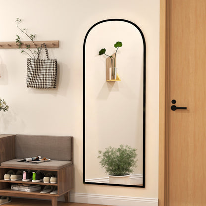 HOMCOM 165cm Aluminium Frame Standing Mirror - Black
