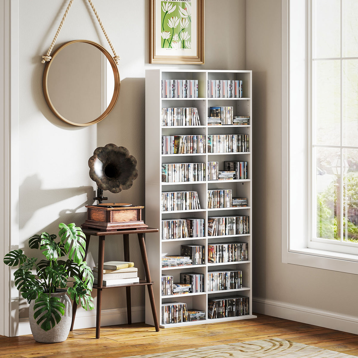 HOMCOM 640 CD Storage Tower - White