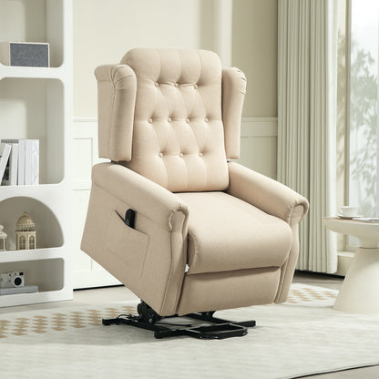 HOMCOM 45° Lifting Riser and Recliner Armchair  - Beige