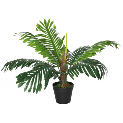 Outsunny 60cm Artificial Palm Tree Fake Plant in Pot - White