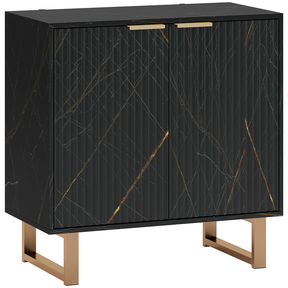 HOMCOM Elegant Storage Sideboard - Black/Gold-Tone