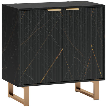 HOMCOM Elegant Storage Sideboard - Black/Gold-Tone