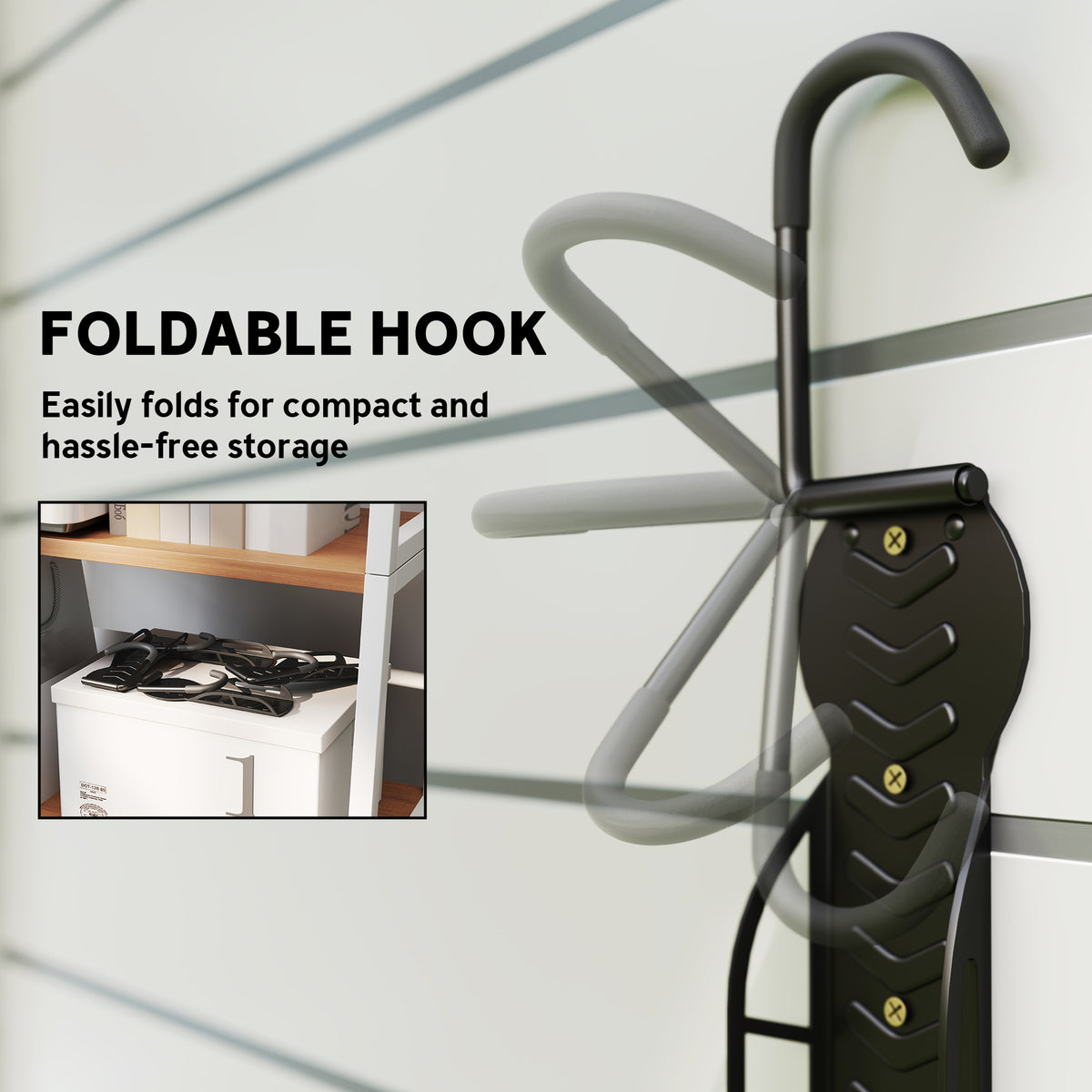 SPORTNOW 4 Pack Bike Rack, Wall Mounted Bicycle Hanger Hook, Foldable Garage Bike Wall Rack, Bicycle Storage Holder for Indoor Outdoor Use