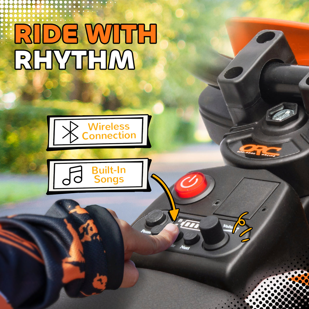 AIYAPLAY Kids Electric Motorcycle, 12V Ride On Motorbike with Training Wheels, Soft Start, Suspension, Music for 3–6 Y, Orange