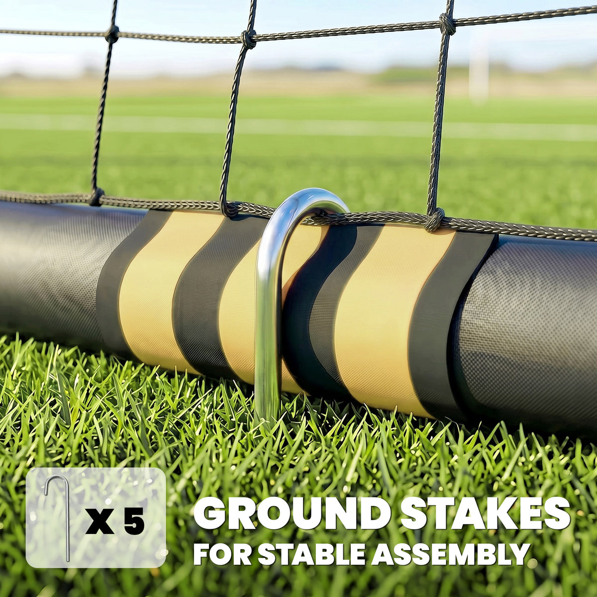 SPORTNOW Football Goal, 6 x 4ft Portable Football Net with EPE Foam Padding, PVC Tube Covers Ground Stakes and Metal Frame