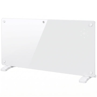 HOMCOM Smart Panel Heater Wall Mounted Freestanding, Electric Heater with Weekly Timer, Open Window & Anti-Frost, 2000W, White