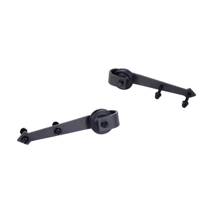 HOMCOM 6.6FT/200cm Black Sliding Door Kit for Single Barn Door, Antique Sliding Barn Door Hardware Kit with J Shape Hanger