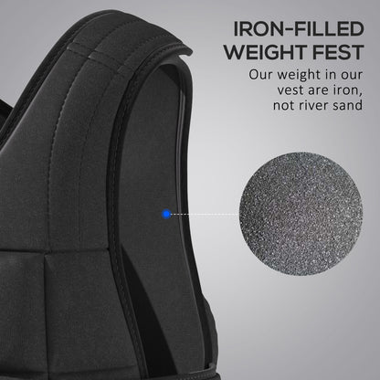 HOMCOM 20KG Adjustable Weight Vest, Black
