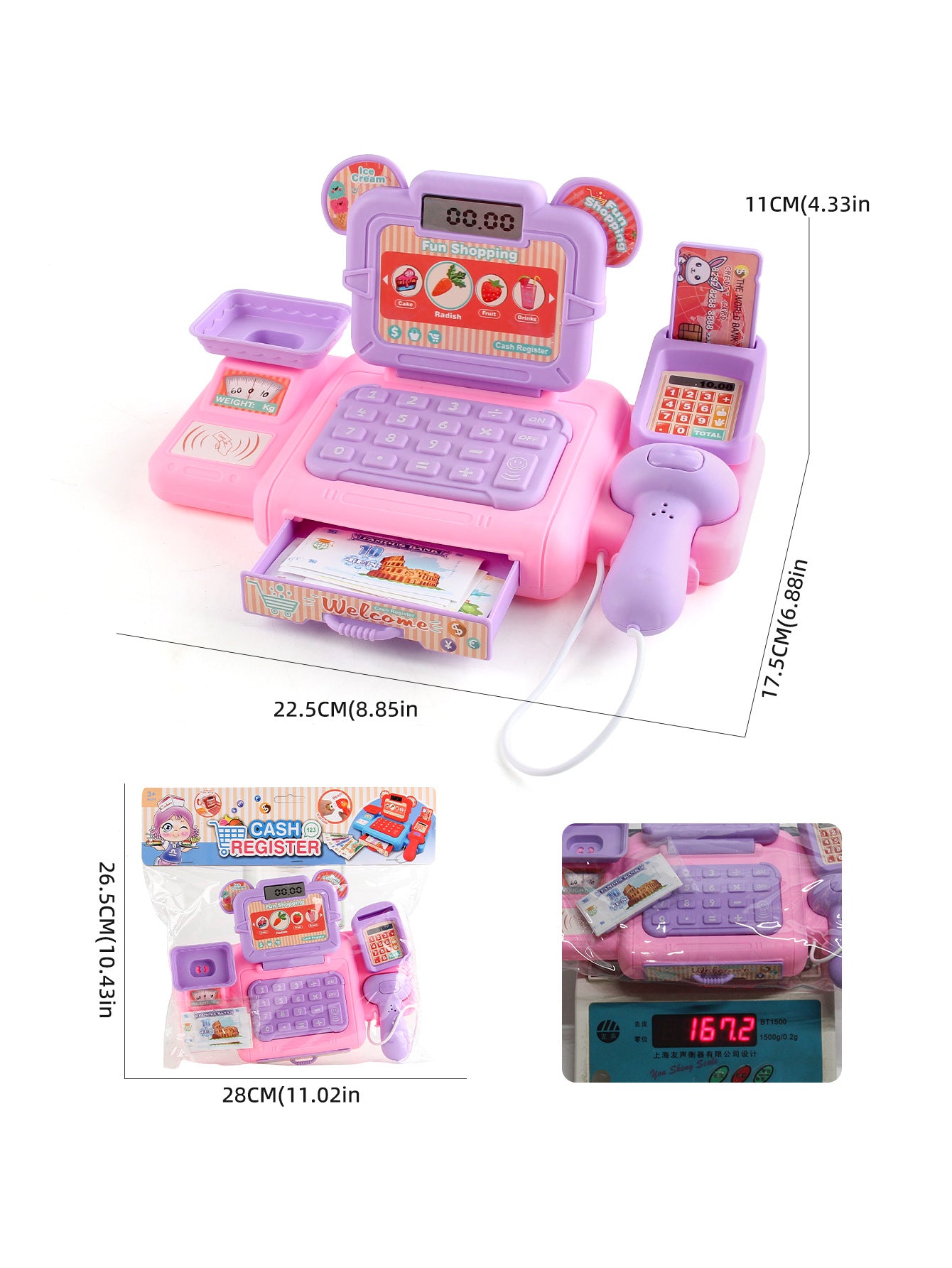 Simulation Shopping Cash House Toys Electronic Game Lighting And Sound Effects Supermarket Cashier Toys For children Gifi