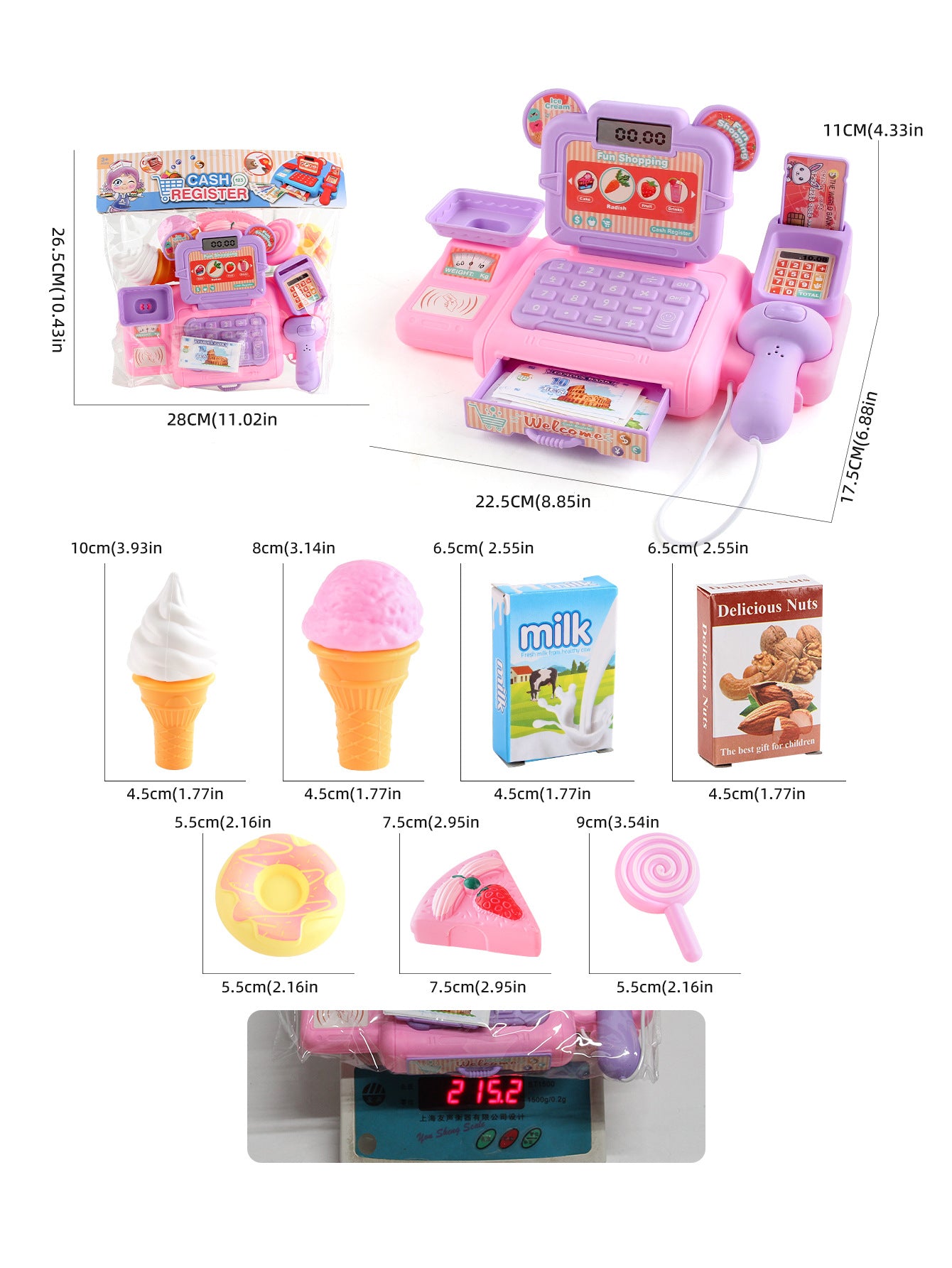Simulation Shopping Cash House Toys Electronic Game Lighting And Sound Effects Supermarket Cashier Toys For children Gifi