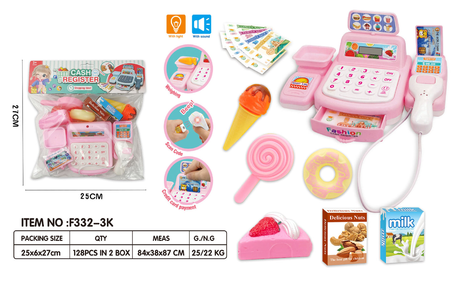 Simulation Shopping Cash House Toys Electronic Game Lighting And Sound Effects Supermarket Cashier Toys For children Gifi
