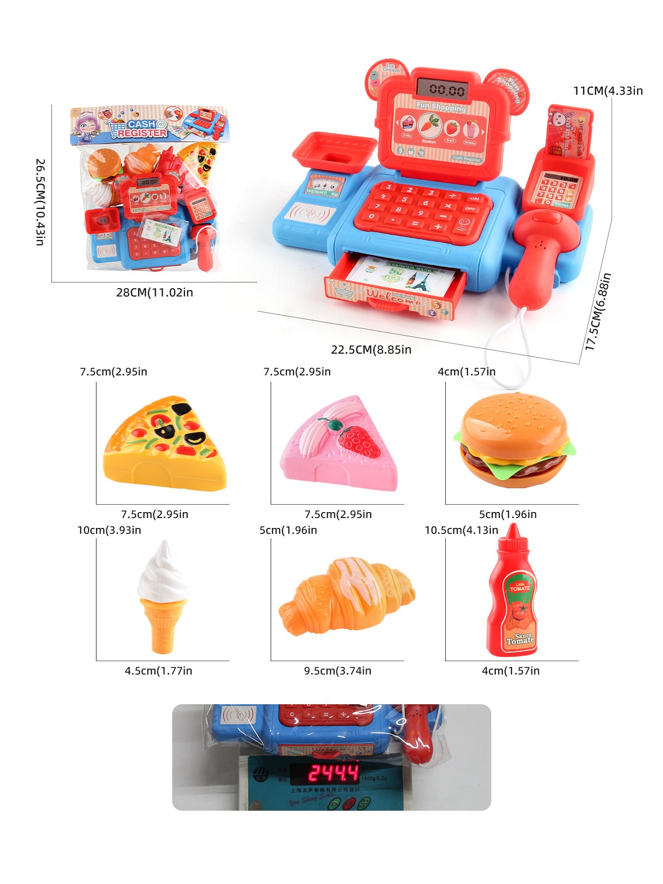 Simulation Shopping Cash House Toys Electronic Game Lighting And Sound Effects Supermarket Cashier Toys For children Gifi