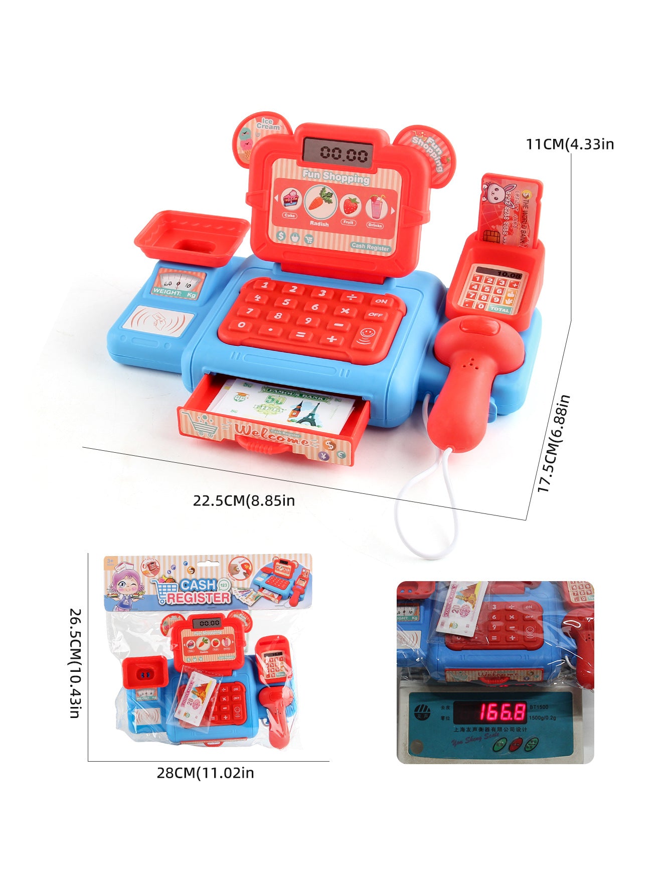 Simulation Shopping Cash House Toys Electronic Game Lighting And Sound Effects Supermarket Cashier Toys For children Gifi