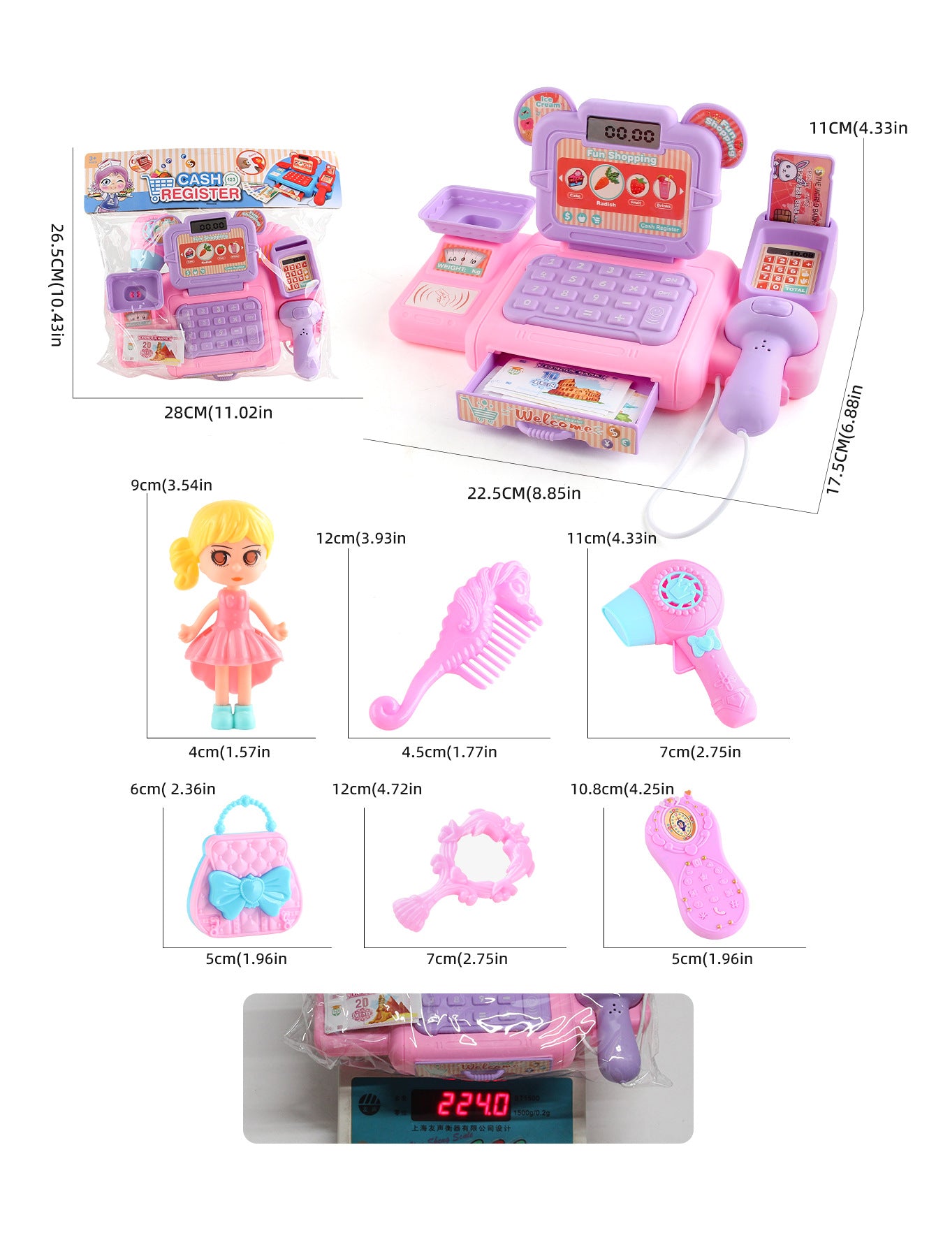 Simulation Shopping Cash House Toys Electronic Game Lighting And Sound Effects Supermarket Cashier Toys For children Gifi