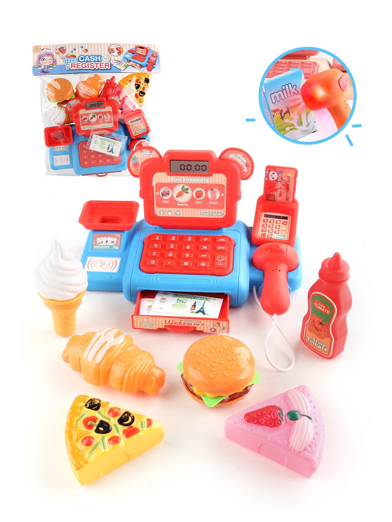Simulation Shopping Cash House Toys Electronic Game Lighting And Sound Effects Supermarket Cashier Toys For children Gifi