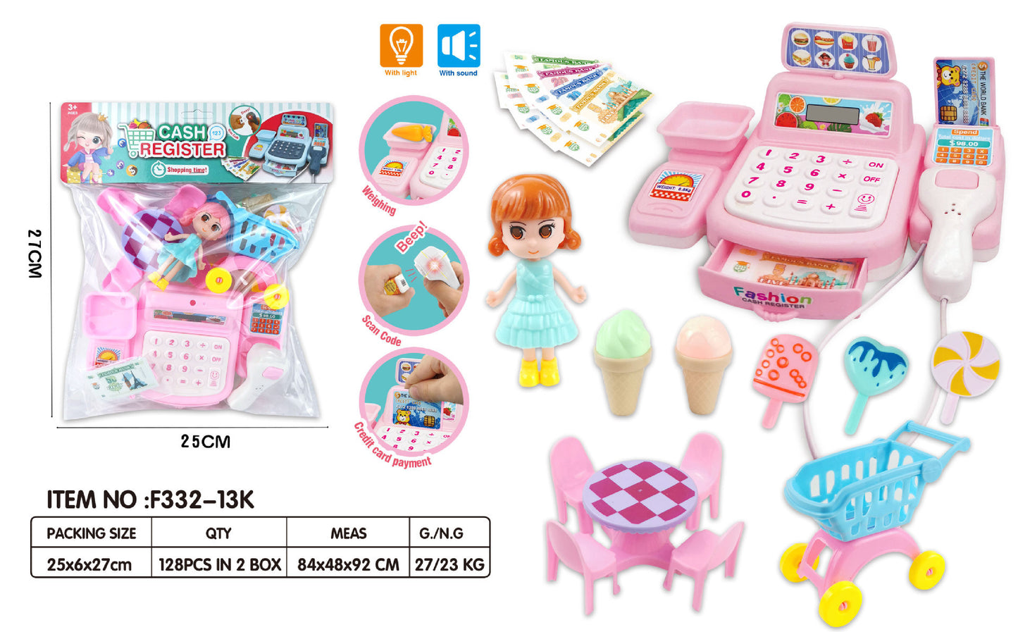 Simulation Shopping Cash House Toys Electronic Game Lighting And Sound Effects Supermarket Cashier Toys For children Gifi