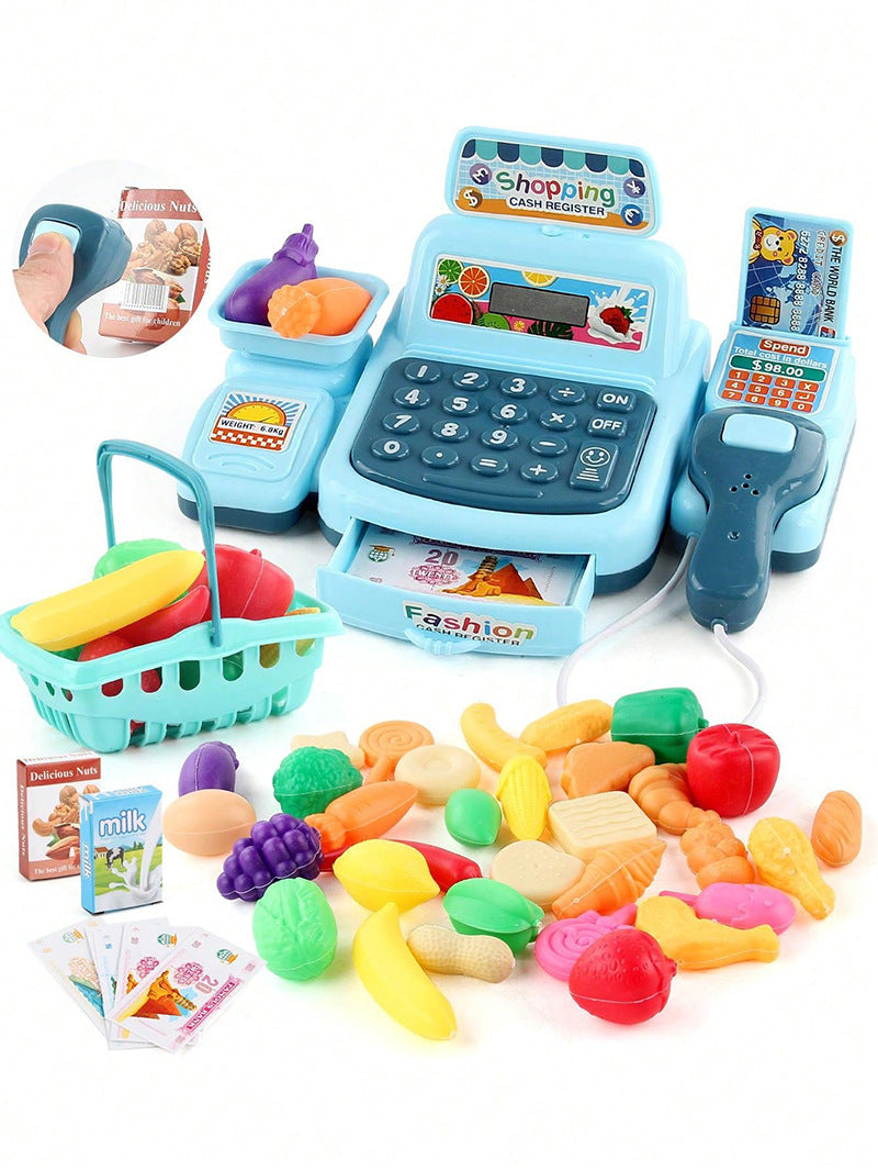 Simulation Shopping Cash House Toys Electronic Game Lighting And Sound Effects Supermarket Cashier Toys For children Gifi