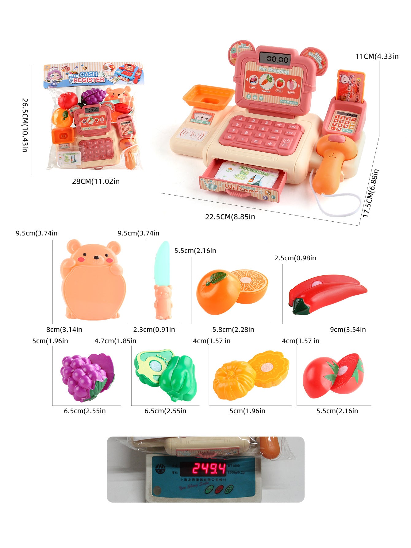Simulation Shopping Cash House Toys Electronic Game Lighting And Sound Effects Supermarket Cashier Toys For children Gifi