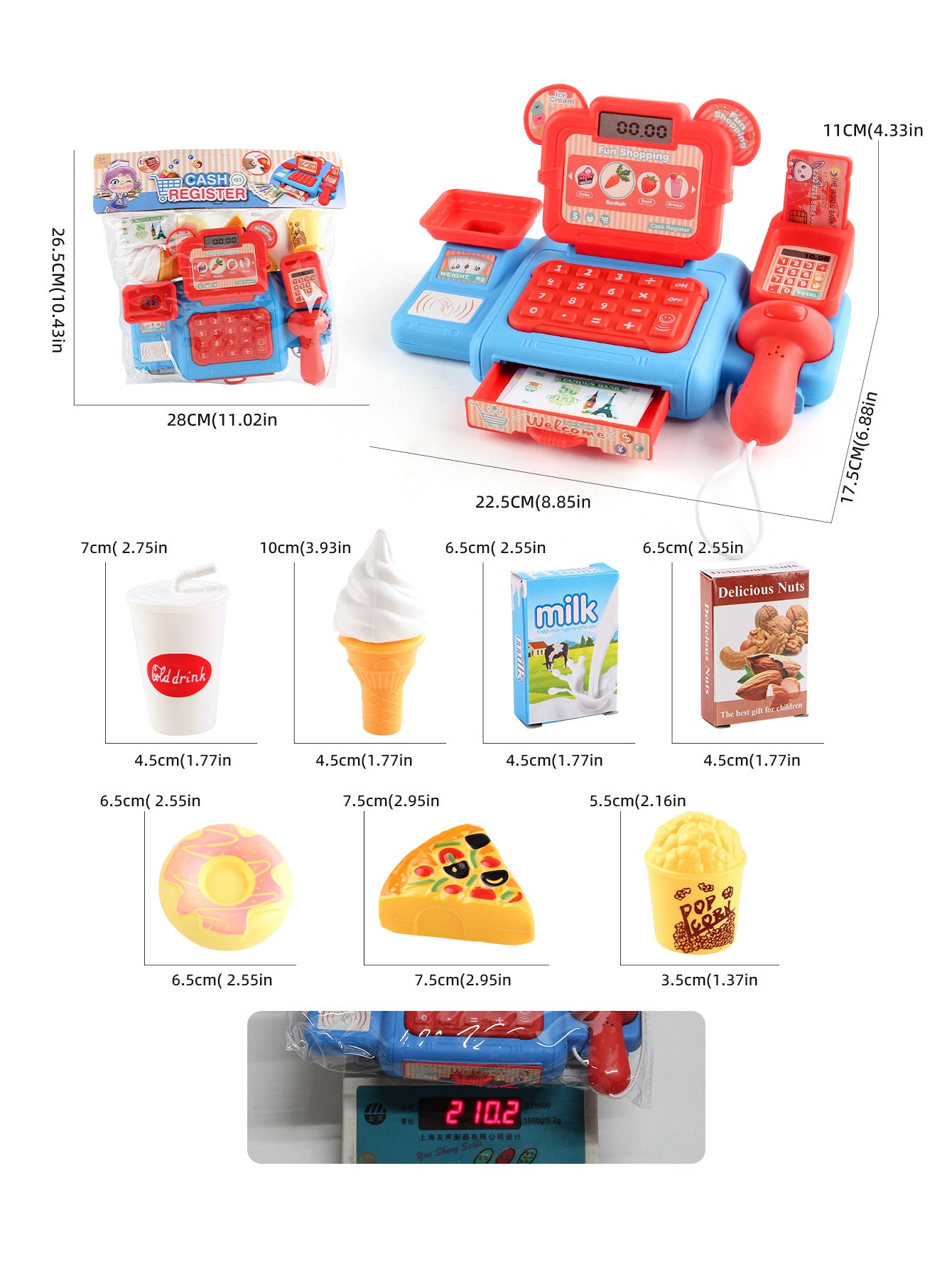 Simulation Shopping Cash House Toys Electronic Game Lighting And Sound Effects Supermarket Cashier Toys For children Gifi