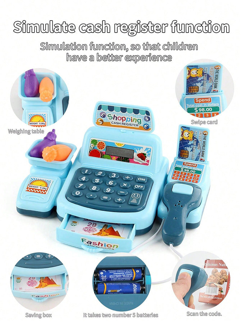 Simulation Shopping Cash House Toys Electronic Game Lighting And Sound Effects Supermarket Cashier Toys For children Gifi