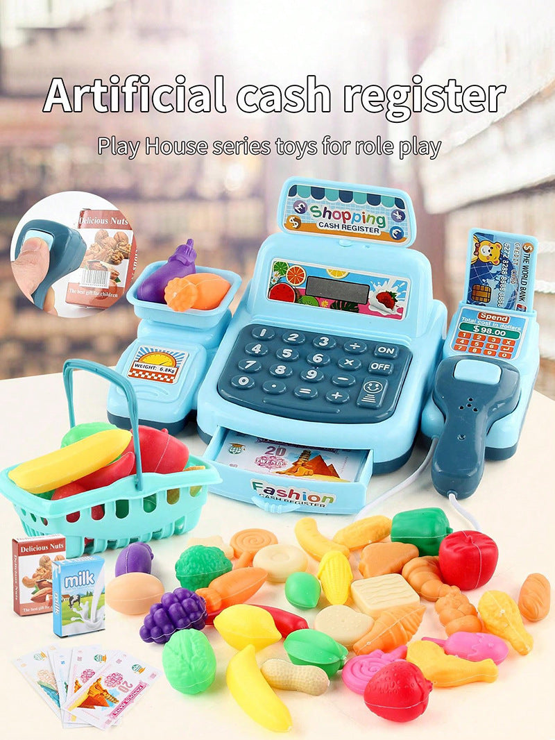 Simulation Shopping Cash House Toys Electronic Game Lighting And Sound Effects Supermarket Cashier Toys For children Gifi
