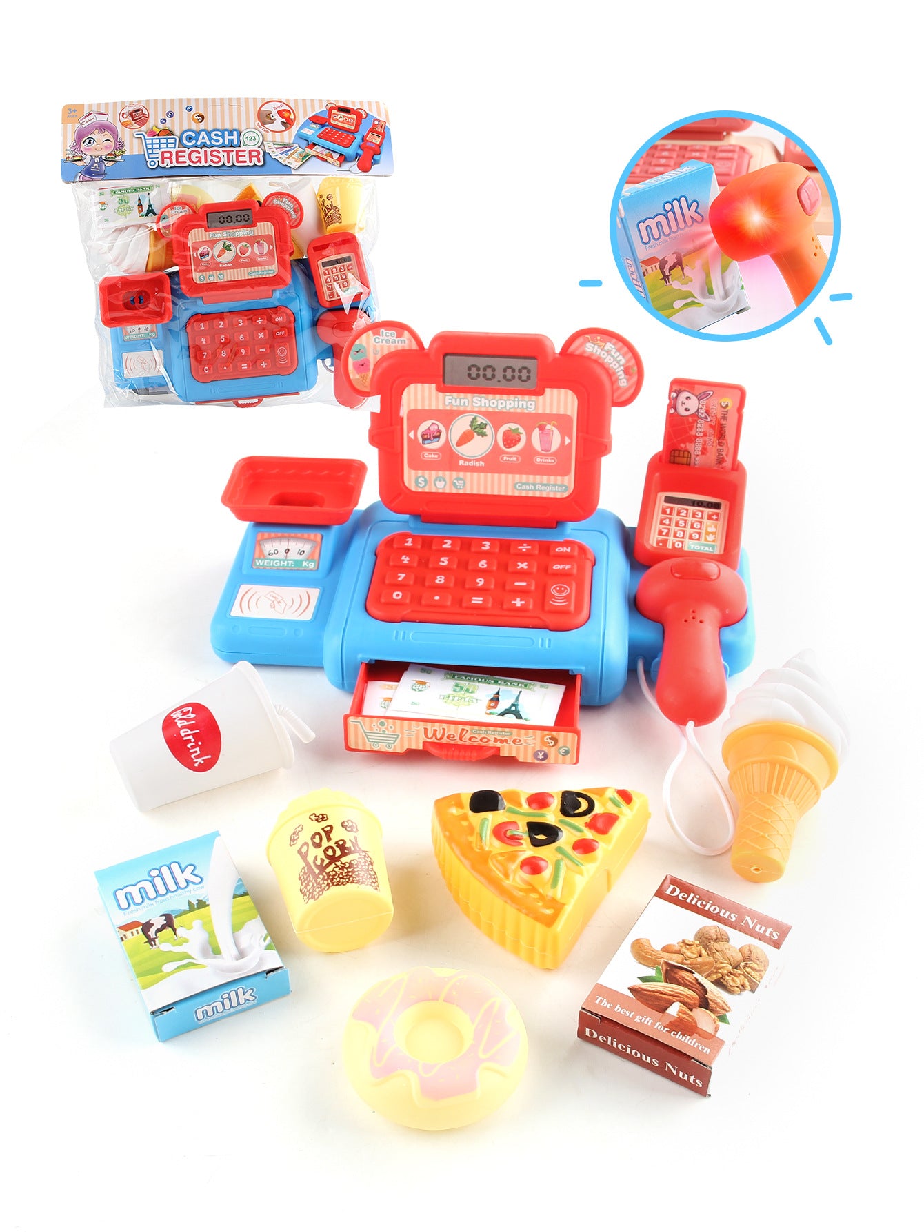Simulation Shopping Cash House Toys Electronic Game Lighting And Sound Effects Supermarket Cashier Toys For children Gifi