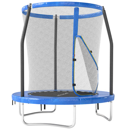 SPORTNOW 6ft Trampoline with Safety Enclosure Net, Steel Frame Outdoor Trampoline, with Edge, Safety Cover
