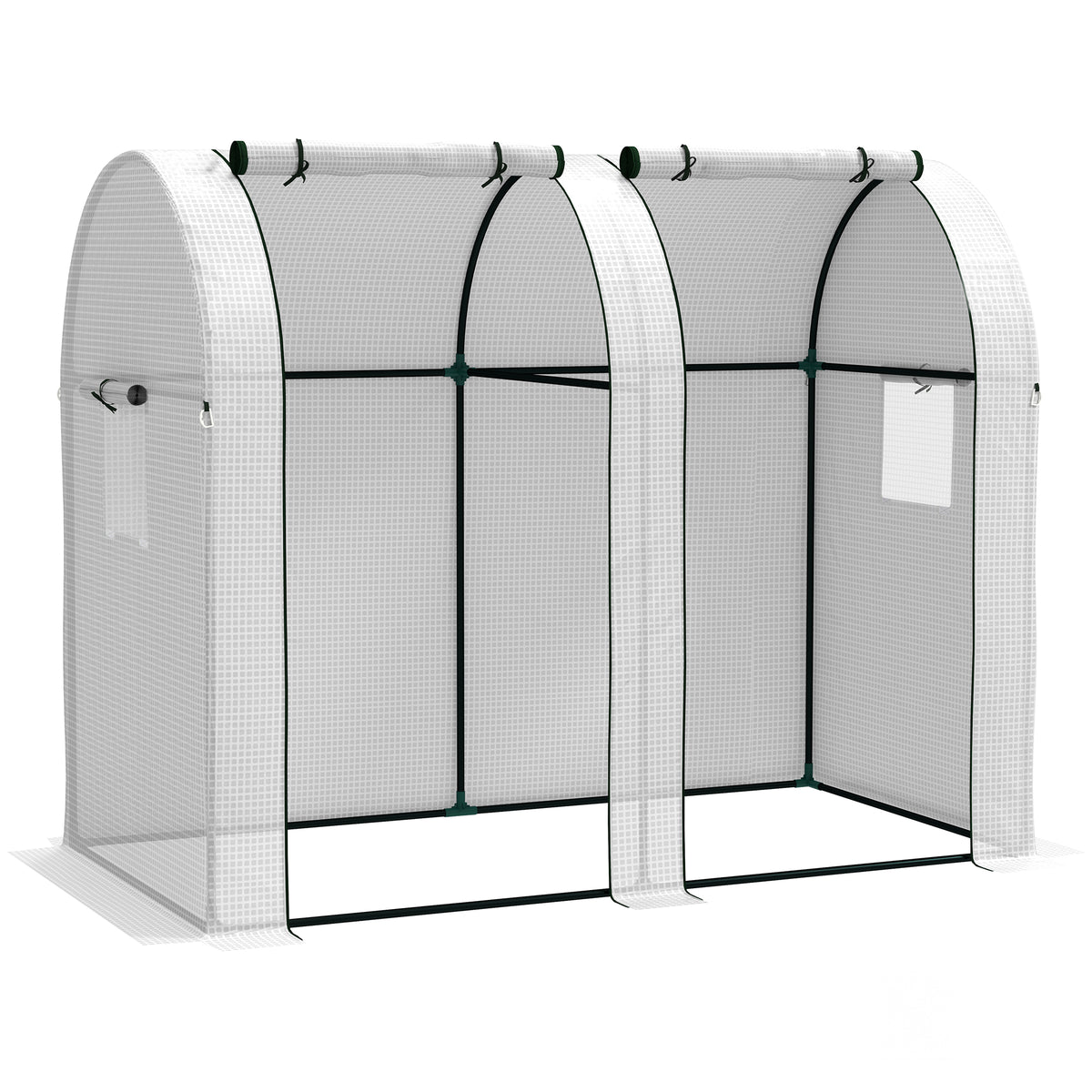 Outsunny 94 x 185cm Mini Two-Room Greenhouse - White