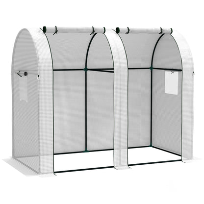 Outsunny 94 x 185cm Mini Two-Room Greenhouse - White